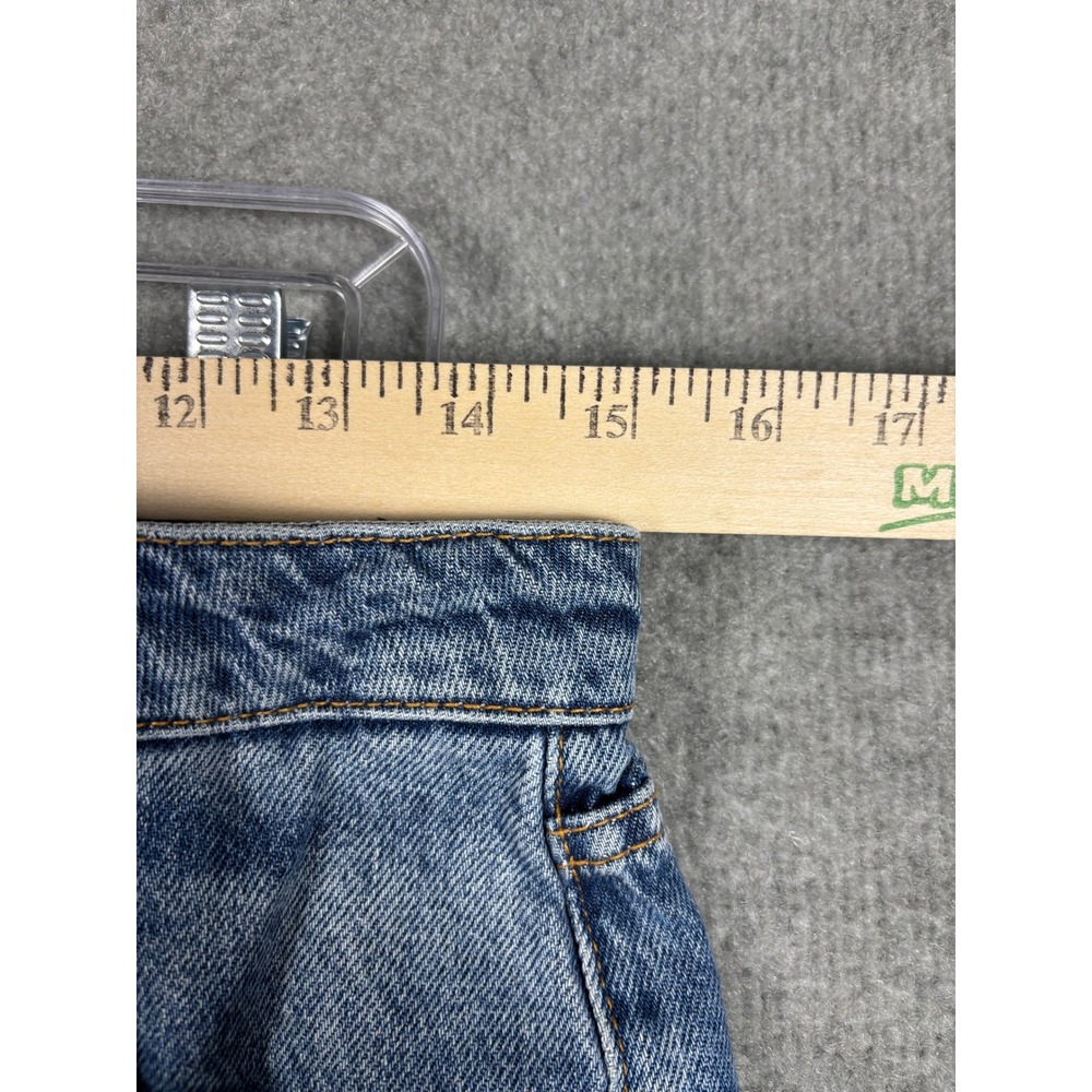 Pull & Bear Mom Jeans Embroidered Distressed Blue Size 30‎ Medium Wash - Picture 13 of 15